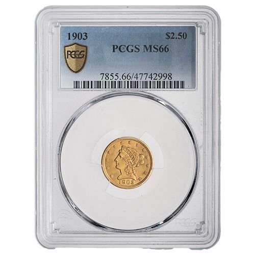 1903\u0020PCGS\u0020MS\u002D66\u0020\u00242.50\u0020Liberty\u0020Quarter\u0020Eagle\u0020Gold\u0020Coin