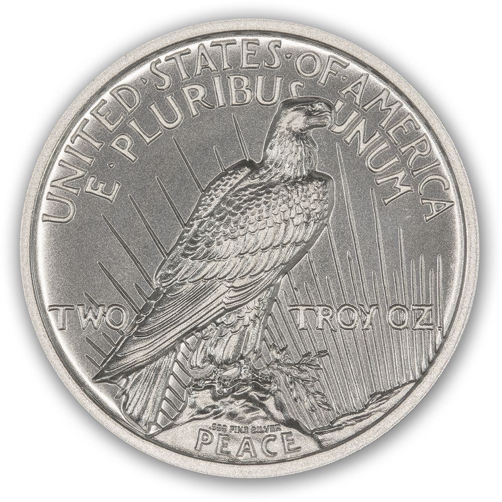 2 oz 1921 Peace Dollar Tribute High Relief Silver Round 