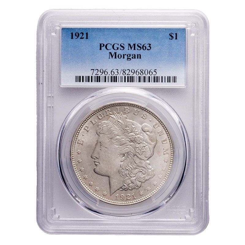 1921 MS-63 Morgan Silver Dollar (NGC or PCGS)