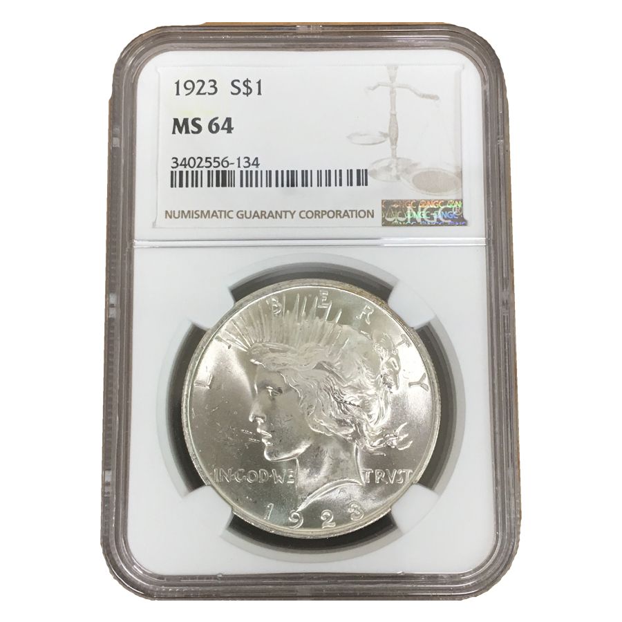 1923\u0020Peace\u0020Silver\u0020Dollar\u0020Coin\u0020NGC\u0020MS\u002D64