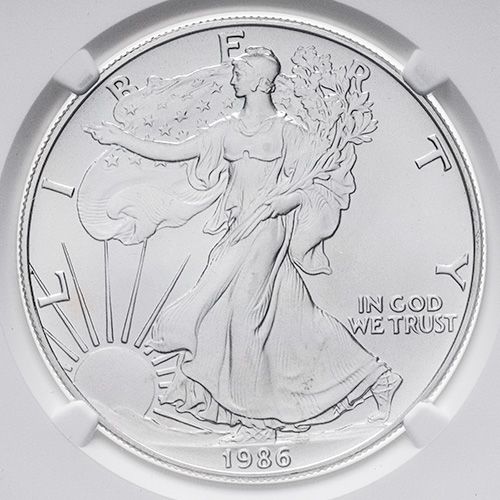 1986 NGC MS-69 1 oz American Silver Eagle Coin (Brown Label)