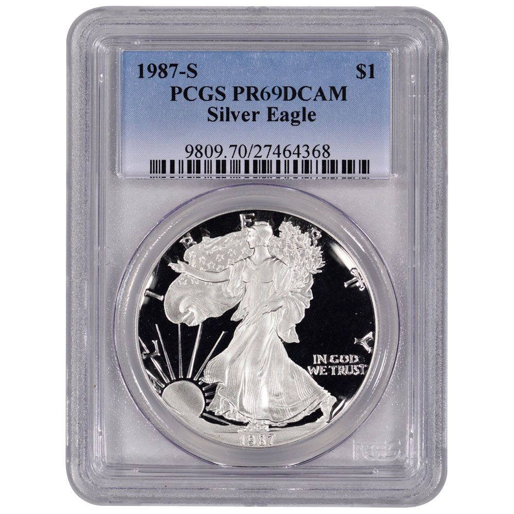 1987\u0020PCGS\u0020PR\u002D69\u00201\u0020oz\u0020American\u0020Silver\u0020Eagle\u0020Proof\u0020Coin