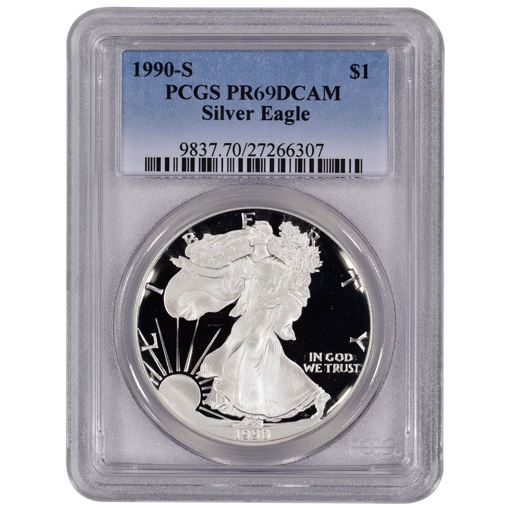 1990\u0020PCGS\u0020PR\u002D69\u00201\u0020oz\u0020American\u0020Silver\u0020Eagle\u0020Proof\u0020Coin