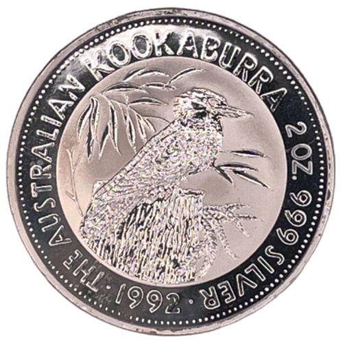 1992\u00202\u0020oz\u0020Australian\u0020Kookaburra\u0020Silver\u0020Coin