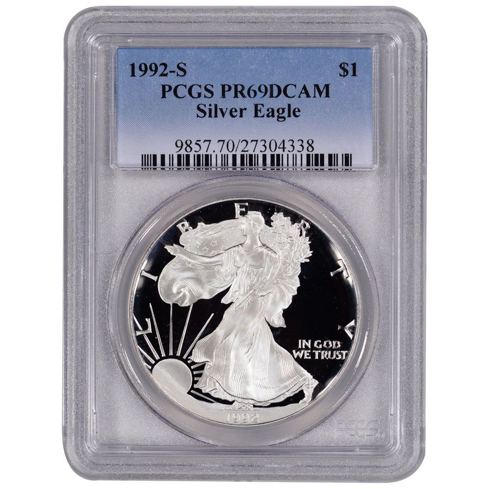 1992\u0020PCGS\u0020PR\u002D69\u00201\u0020oz\u0020American\u0020Silver\u0020Eagle\u0020Proof\u0020Coin