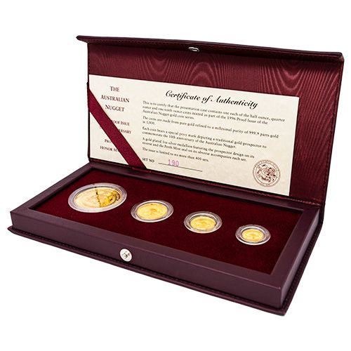 1996 Australian Gold Nugget Proof 4-Coin 10th Anniversary Set