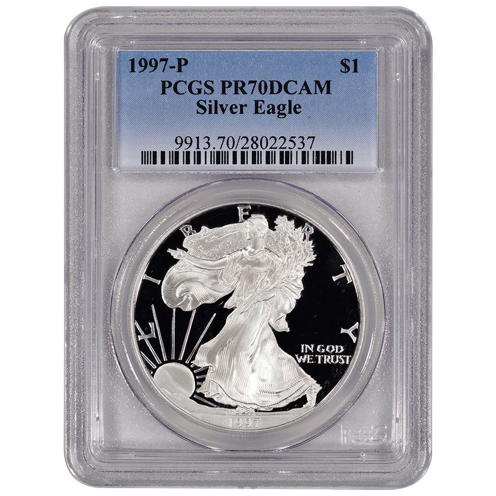 1997\u002DP\u0020PCGS\u0020PR\u002D70\u0020American\u0020Silver\u0020Eagle\u0020Proof\u0020Coin