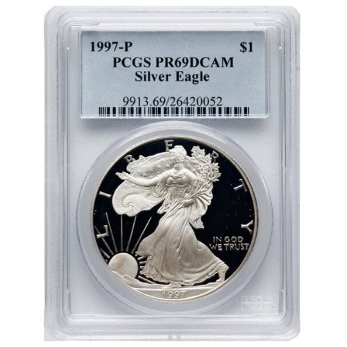 1997\u0020PCGS\u0020PR\u002D69\u00201\u0020oz\u0020American\u0020Silver\u0020Eagle\u0020Proof\u0020Coin