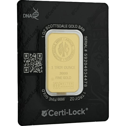 金のシンドバッド Buy 1 oz Scottsdale Mint Lion Gold Bar - in Certi-Lock | SD Bullion