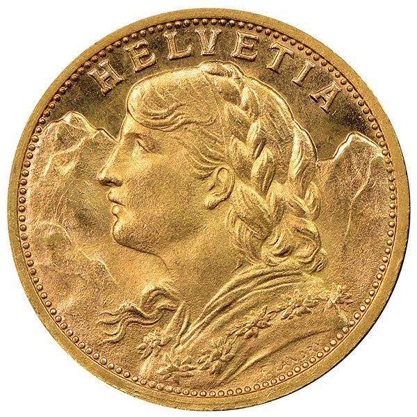 20 Franc Swiss Gold Coin Avg Circulated | SD Bullion
