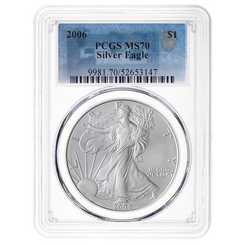 2006\u0020PCGS\u0020MS\u002D70\u00201\u0020oz\u0020American\u0020Silver\u0020Eagle\u0020Coin\u0020\u002D\u0020Standard\u0020Label