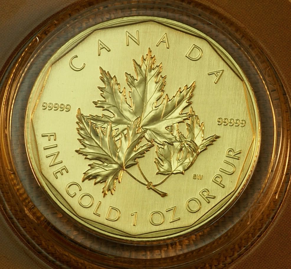 2007 Canadian Gold Maple Leaf .99999 1 oz BU With Assay Card (1st Year of Issue)