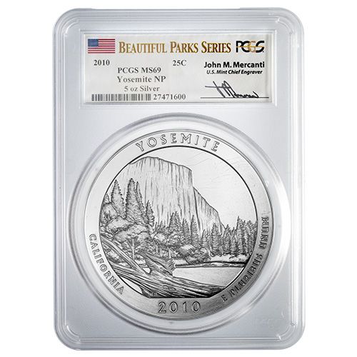 2010\u0020PCGS\u0020MS\u002D69\u00205\u0020oz\u0020America\u0020the\u0020Beautiful\u0020Yosemite\u0020Silver\u0020Coin\u0020\u002D\u0020John\u0020Mercanti\u0020Label