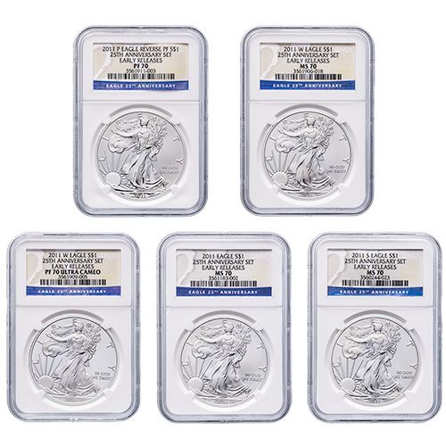 NGC\u0020MS\u002FPF\u002D70\u0020Early\u0020Releases\u00202011\u00205\u002DCoin\u0020American\u0020Silver\u0020Eagle\u0020Set\u0020\u0020\u002D\u002025th\u0020Anniversary