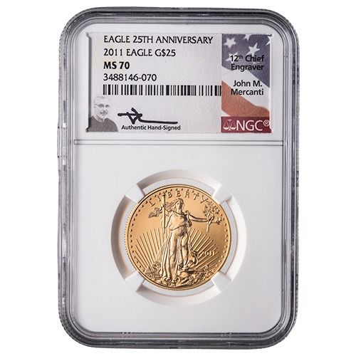 2011\u0020NGC\u0020MS\u002D70\u00201\u002F2\u0020oz\u0020American\u0020Gold\u0020Eagle\u0020Coin\u0020\u002D\u0020John\u0020Mercanti\u0020Label