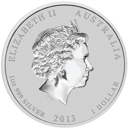 2013 1 oz Year of the Snake Silver Coin - Lunar Series