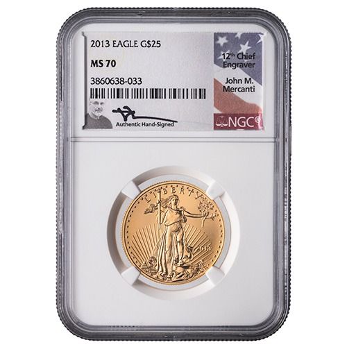 2013\u0020NGC\u0020MS\u002D70\u00201\u002F2\u0020oz\u0020American\u0020Gold\u0020Eagle\u0020Coin\u0020\u002D\u0020John\u0020Mercanti\u0020Label