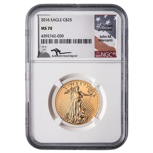 2016\u0020NGC\u0020MS\u002D70\u00201\u002F2\u0020oz\u0020American\u0020Gold\u0020Eagle\u0020Coin\u0020\u002D\u0020John\u0020Mercanti\u0020Label