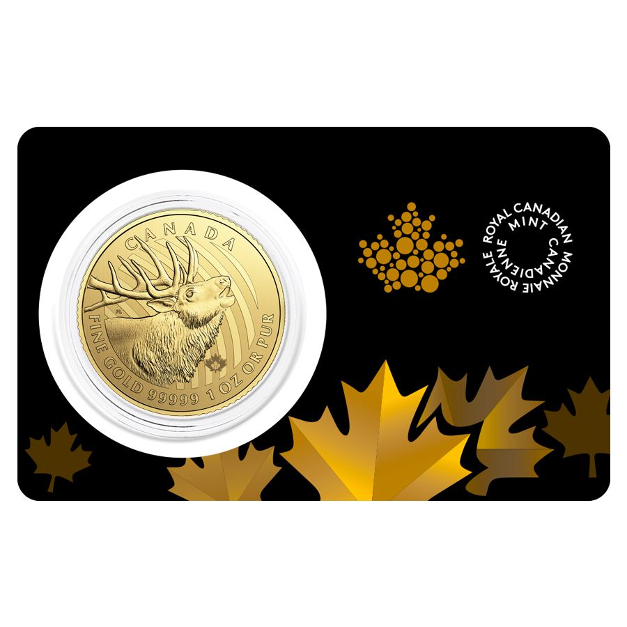 2017 1 oz Gold Crowned Elk Royal Canadian Mint | Call of the Wild