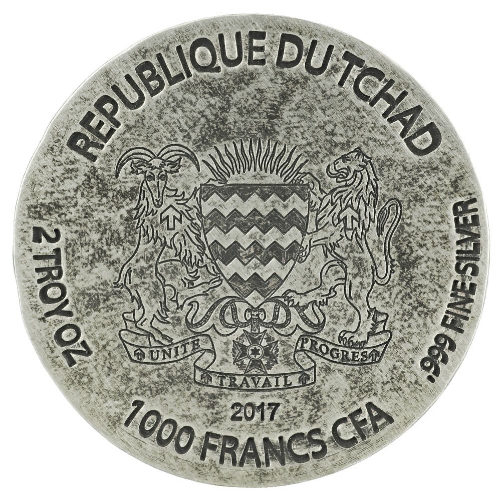 2017 Republic of Chad Pharaoh Ramesses Afterlife 2 oz Silver Coin - Egyptian Relic Series