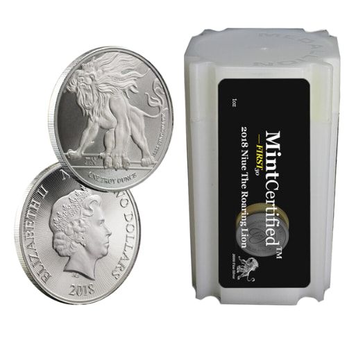 2018\u0020Roaring\u0020Lion\u0020Silver\u0020Coin\u0020Tube\u0020\u002D\u0020MintCertified\u0020FIRST30\u2122