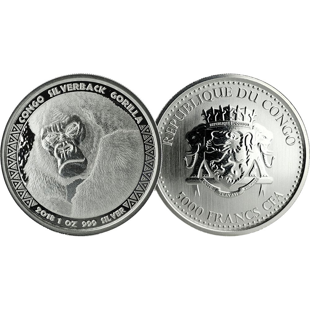 ゴル吉 2016 Congo Gorilla 1oz Silver Colorized Coin