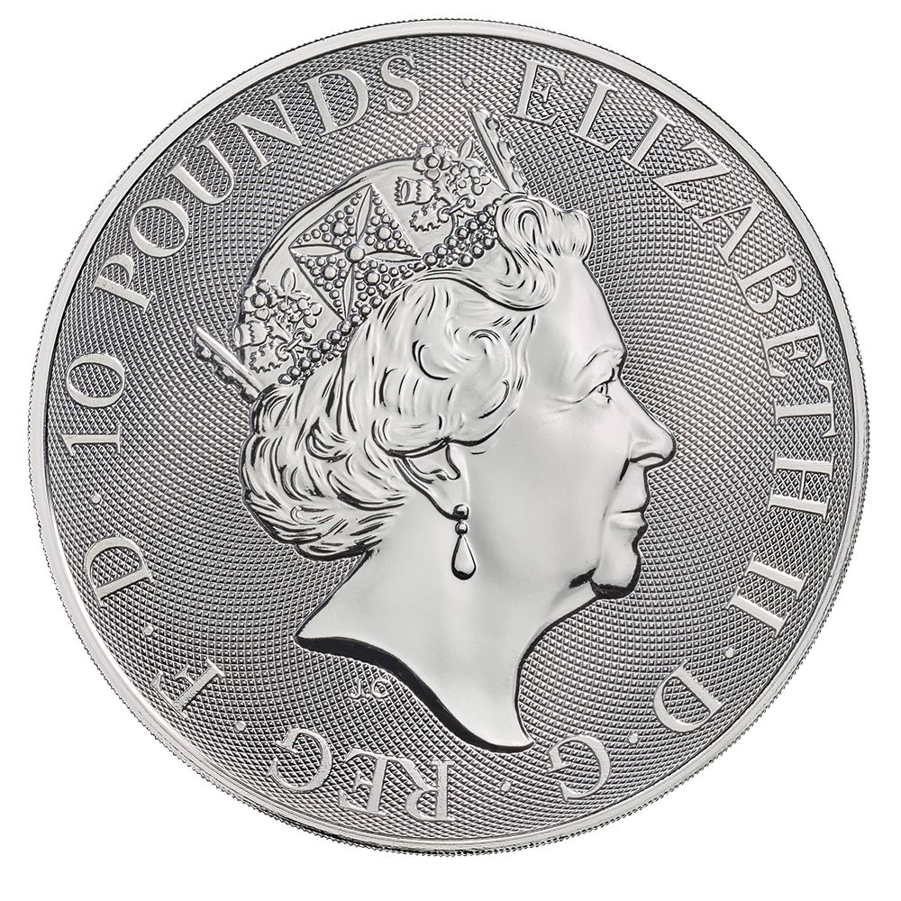 2018 10 oz Queen's Beasts Red Dragon of Wales Silver Coin