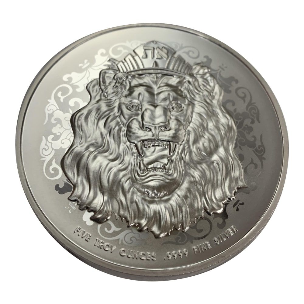 Lionページ 2022 5 oz Roaring Lion Silver Coin - High Relief | Only