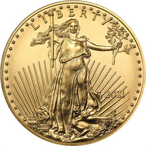 コレクション 2021 American Eagle Gold Coin PCGS MS70 2021 1 oz PCGS MS-70 First Strike Type 2 American Gold Eagle Coin