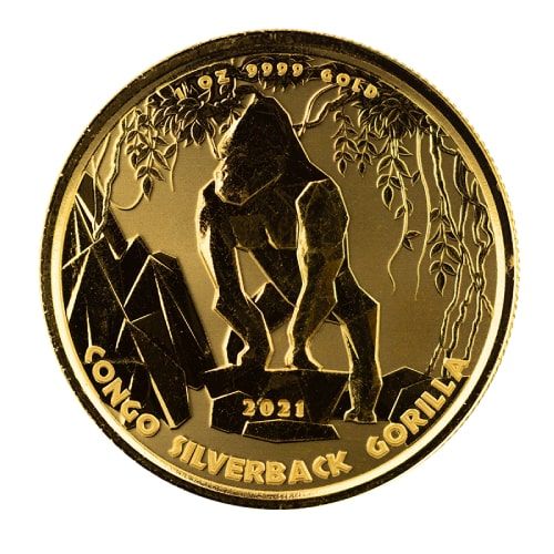 2021 1 oz Congo Silverback Gorilla Proof Gold Coin