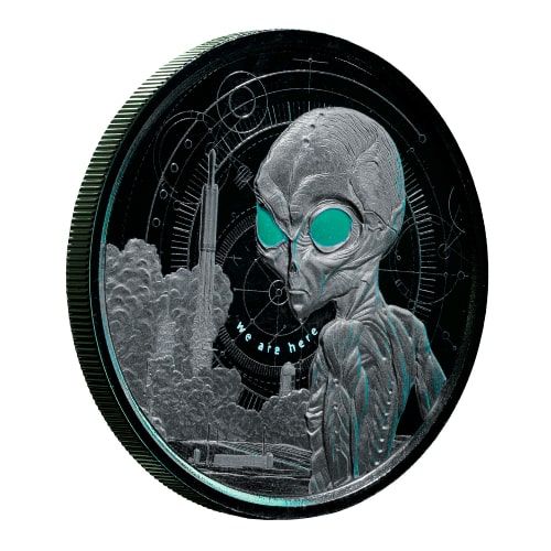 2021 1 oz Ghana Alien Colored Proof Silver Coin