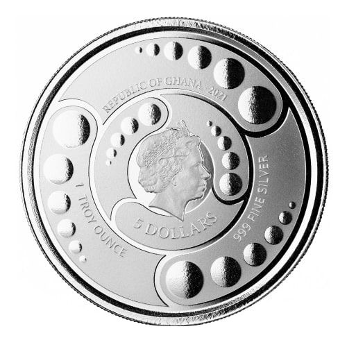 2021 1 oz Ghana Alien Colored Proof Silver Coin
