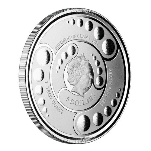 2021 1 oz Ghana Alien Colored Proof Silver Coin