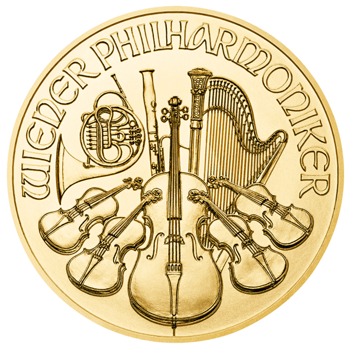 2022\u00201\u002F4\u0020oz\u0020Austrian\u0020Gold\u0020Philharmonic\u0020Coin\u0020BU