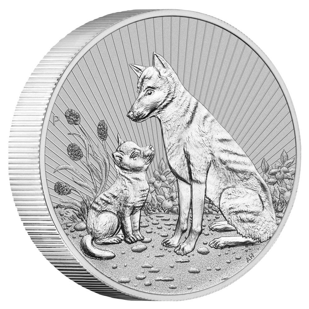 o438 クトーニアン ・べセルク 2022 2 oz Australian Piedfort Dingo Silver Coin - Next