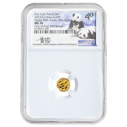 Buy 2022 NGC MS-70 Chinese Gold Panda 5-Coin Signature Set with