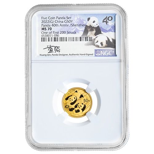 Buy 2022 NGC MS-70 Chinese Gold Panda 5-Coin Signature Set with