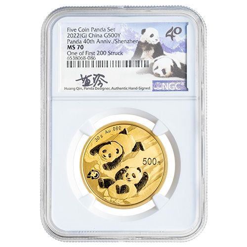 Buy 2022 NGC MS-70 Chinese Gold Panda 5-Coin Signature Set with