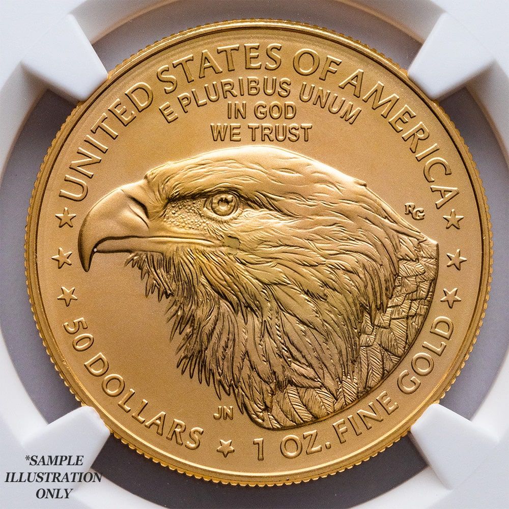 2022 NGC MS-69 Mint Error Reverse Struck Thru Gold Eagle Coin