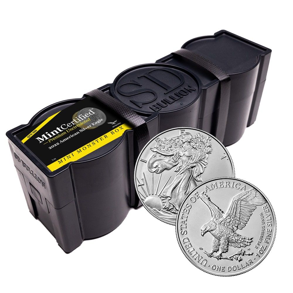 2022\u0020Silver\u0020Eagle\u0020Mini\u0020Monster\u0020Box\u0020\u002D\u0020MintCertified\u2122\u0020\u0028100\u0020Count\u0029