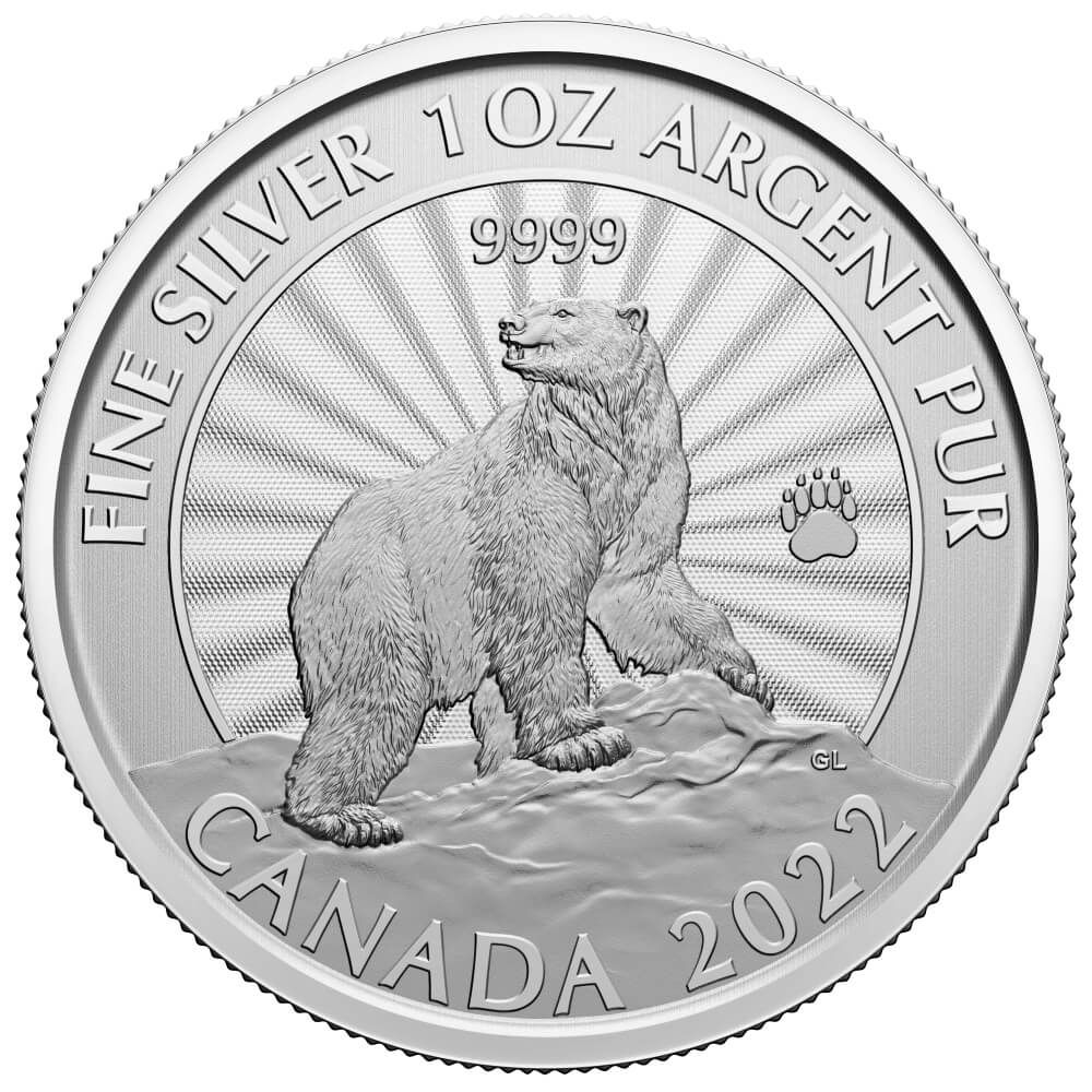 2022\u00201\u0020oz\u0020Majestic\u0020Polar\u0020Bear\u0020Silver\u0020Coin