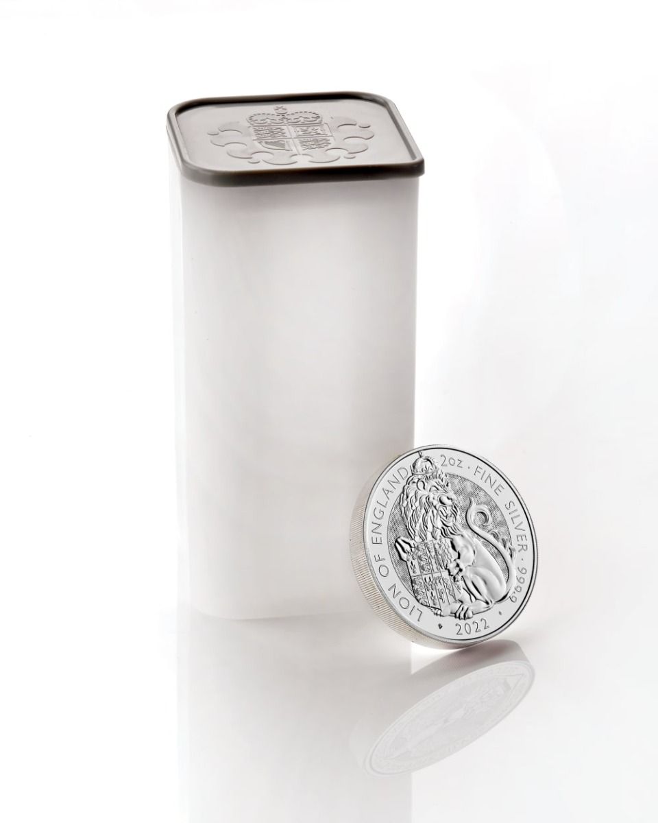 2022 2 oz Tudor Beasts Lion of England Silver Coin