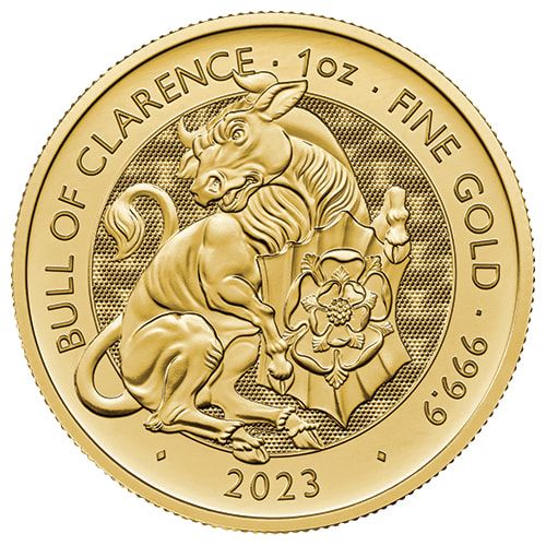 2023\u00201\u0020oz\u0020Tudor\u0020Beast\u0020Bull\u0020of\u0020Clarence\u0020Gold\u0020Coin