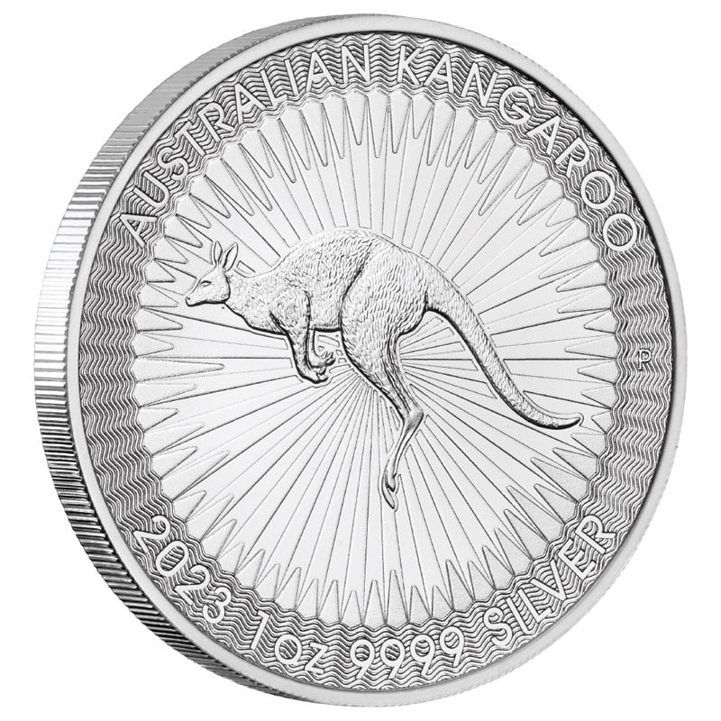 2023 PE Silver Kangaroo 1 oz Coin - Reverse - Tilt
