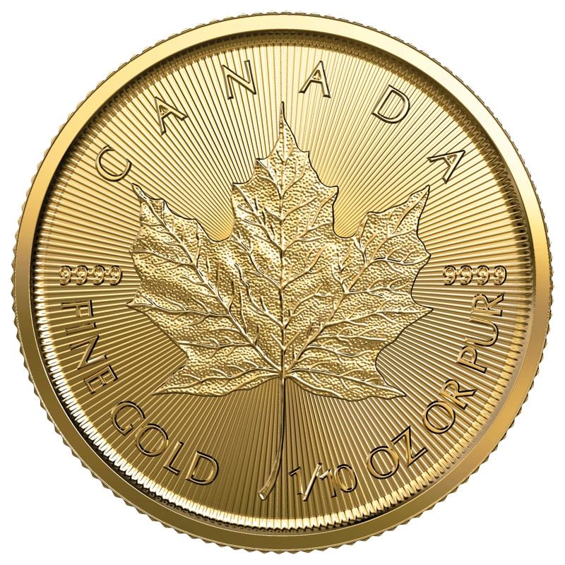 2023\u00201\u002F10\u0020oz\u0020Canadian\u0020Gold\u0020Maple\u0020Leaf\u0020Coins\u0020BU