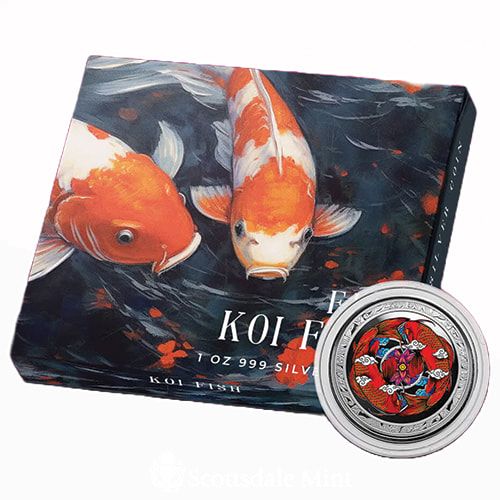 2023 1 oz Fiji Koi Fish Colored Proof Silver Coin