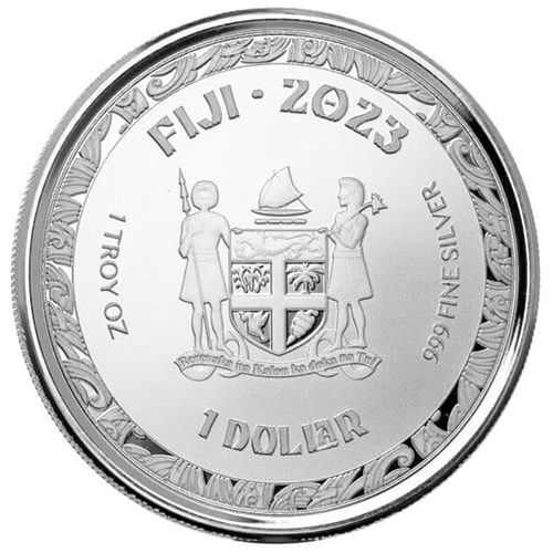 2023 1 oz Fiji Koi Fish Colored Proof Silver Coin