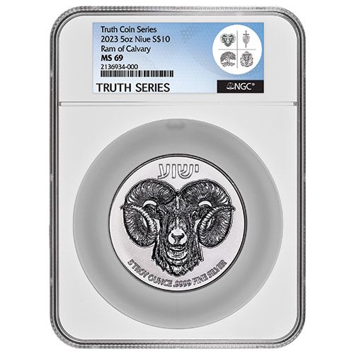 2023\u0020NGC\u0020MS\u002D69\u00205\u0020oz\u0020Ram\u0020of\u0020Calvary\u0020Silver\u0020Coin\u0020\u002D\u0020High\u0020Relief