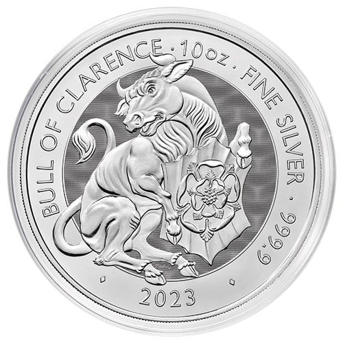 2023 10 oz Tudor Beast Bull of Clarence Silver Coin