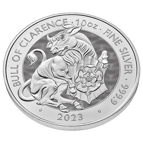 2023 10 oz Tudor Beast Bull of Clarence Silver Coin